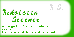 nikoletta stetner business card